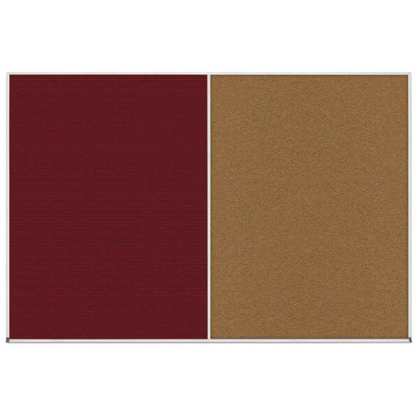 United Visual Products Enclosed Corkboard, 1 Door, 48"x36", 4" Fra UV3409-SATIN-DBURGU - main